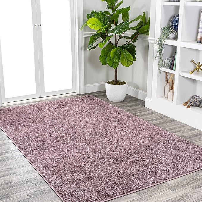 JONATHAN Y Haze Solid Low-Pile Light Purple Indoor Area Rug 10x14, Coastal,Bohemian,Minimalist,Classic, Easy-Cleaning for Living Room,Bedroom,Kitchen,Pet Friendly,Non-Shedding (SEU100R-14)