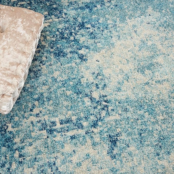Nourison Home Passion Navy/Light Blue 9' x 12' Area-Rug, Modern, Abstract, Easy-Cleaning, Non Shedding, Bed Room, Living Room, Dining Room, Kitchen (9x12)