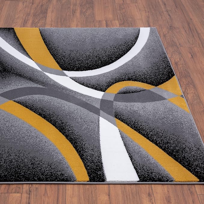 2305 Geometric Abstract Yellow 6x9 Area Rugs for Living Room