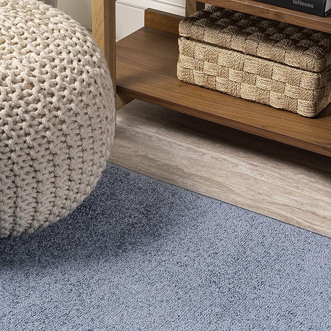 JONATHAN Y Haze Solid Low-Pile Classic Blue 7x7 Square Indoor Area Rug, Coastal,Bohemian,Minimalist,Classic, Easy-Cleaning for Living Room,Bedroom,Kitchen,Pet Friendly,Non-Shedding (SEU100F-7SQ)