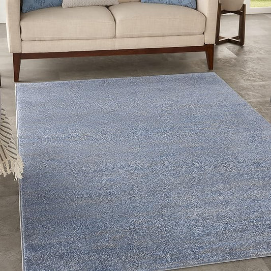 Nourison Home Nourison Essentials Blue Grey 5' x 7' Area Rug - Easy Clean, Non Shedding, Bed Room, Living Room, Dining Room, Kitchen (5' x 7')