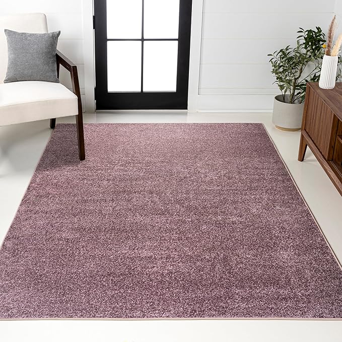 JONATHAN Y Haze Solid Low-Pile Light Purple Indoor Area Rug 10x14, Coastal,Bohemian,Minimalist,Classic, Easy-Cleaning for Living Room,Bedroom,Kitchen,Pet Friendly,Non-Shedding (SEU100R-14)