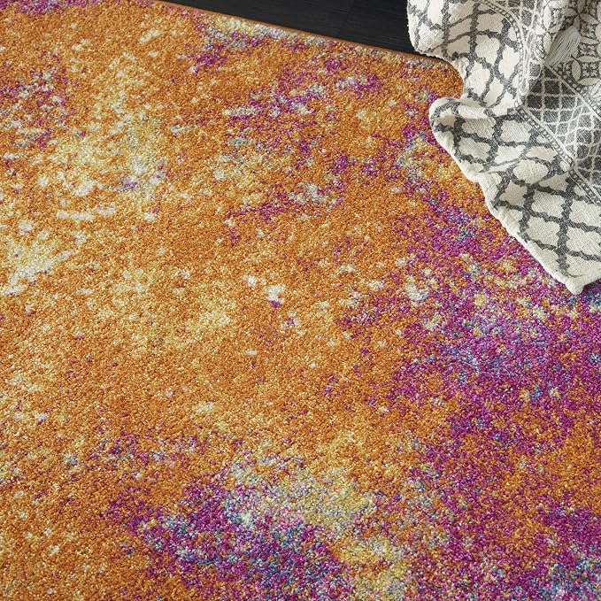 Nourison Home Passion Sunburst 3'9'' x 5'9'' Area-Rug, Modern, Abstract, Easy-Cleaning, Non Shedding, Bed Room, Living Room, Dining Room, Kitchen, (4' x 6')