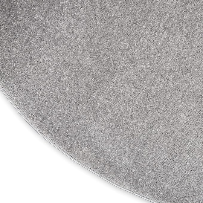 Nourison Home Nourison Essentials Silver Grey 8' x Round Area Rug - Easy Clean, Non Shedding, Bed Room, Living Room, Dining Room, Kitchen (8' x Round)