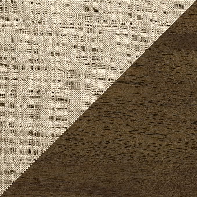 Lexicon Mid Century Modern Accent Chair with Solid Wood Frame in Walnut Finish, Upholstered Living Room Lounge Arm Chair, Thick and Comfy Innerspring Seat Cushion, Linen-Look Fabric, Light Brown