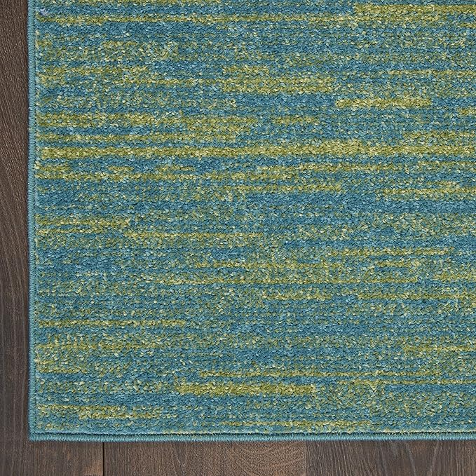 Nourison Home Nourison Essentials Blue Green 10' x 14' Area Rug - Easy Clean, Non Shedding, Bed Room, Living Room, Dining Room, Kitchen (10' x 14')