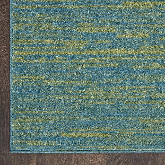 Nourison Home Nourison Essentials Blue Green 5' x Square Area Rug - Easy Clean, Non Shedding, Bed Room, Living Room, Dining Room, Kitchen (5' x Square)