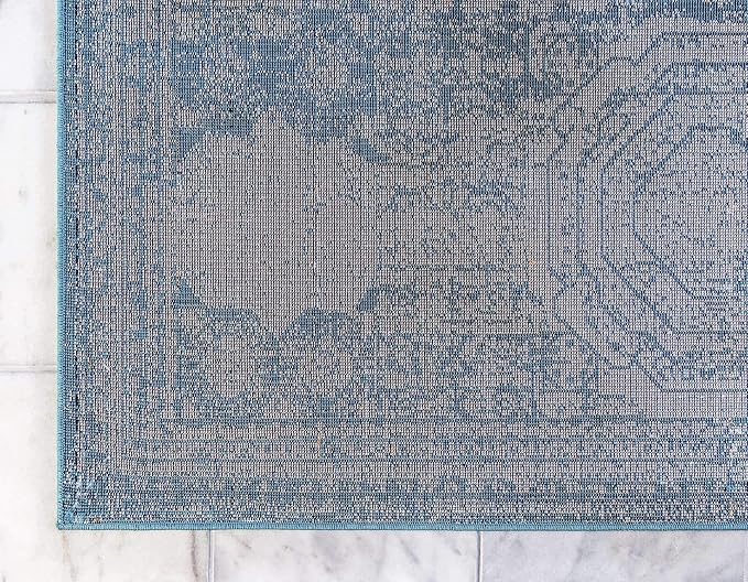 Unique Loom Bromley Collection Area Rug - Wells (2' x 3' 1" Rectangle, Turquoise/ Ivory)