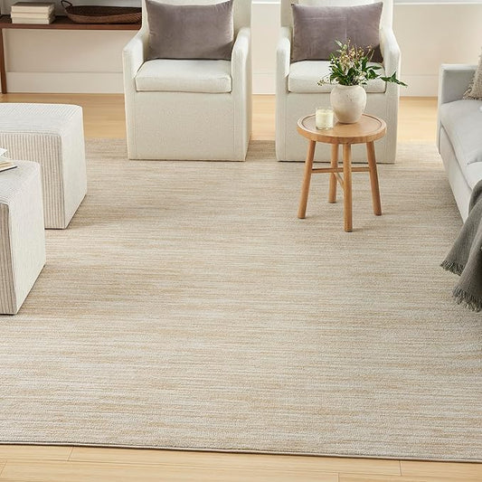 Nourison Home Nourison Essentials Ivory Gold 10' x 14' Area Rug - Easy Clean, Non Shedding, Bed Room, Living Room, Dining Room, Kitchen (10' x 14')