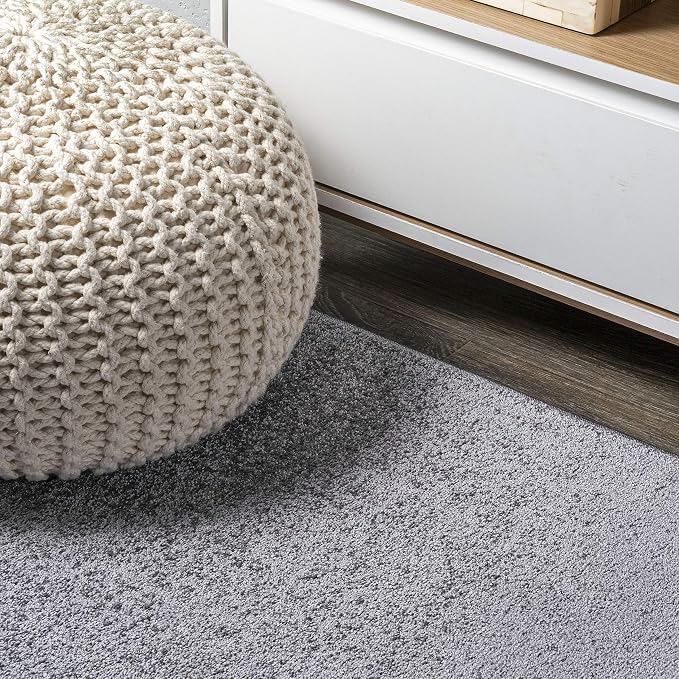 JONATHAN Y SEU100A-4OV Haze Solid Low-Pile Indoor Area-Rug, Coastal, Bohemian, Minimalist Easy-Washing,Bedroom,Kitchen,Living Room,Non Shedding, Gray, 4 X 6 Oval