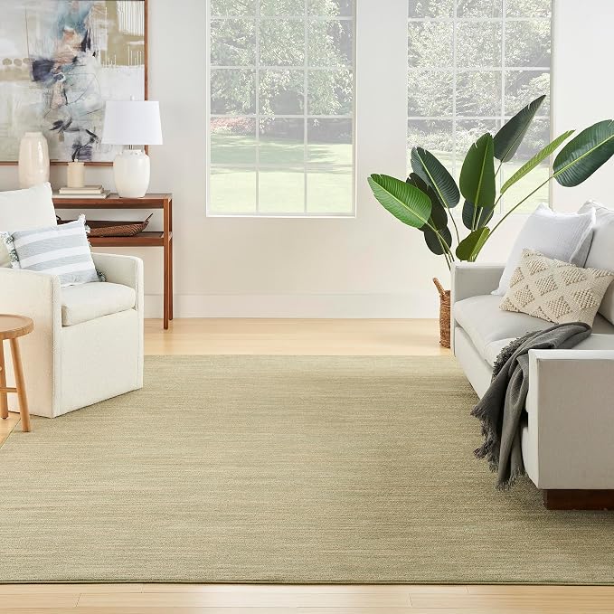 Nourison Home Nourison Essentials Green Gold 12' x 15' Area Rug - Easy Clean, Non Shedding, Bed Room, Living Room, Dining Room, Kitchen (12' x 15')
