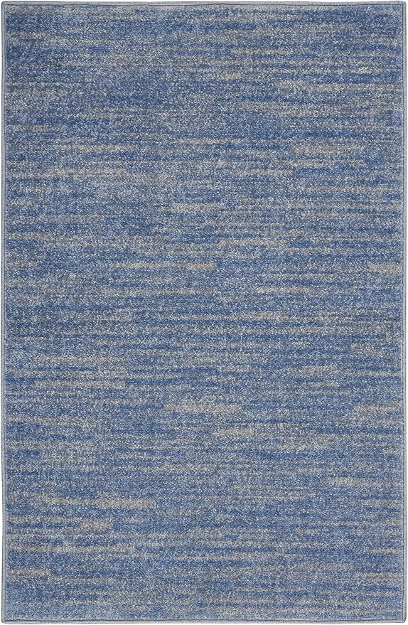 Nourison Home Nourison Essentials Blue Grey 2' x 4' Area Rug - Easy Clean, Non Shedding, Bed Room, Living Room, Dining Room, Kitchen (2' x 4')