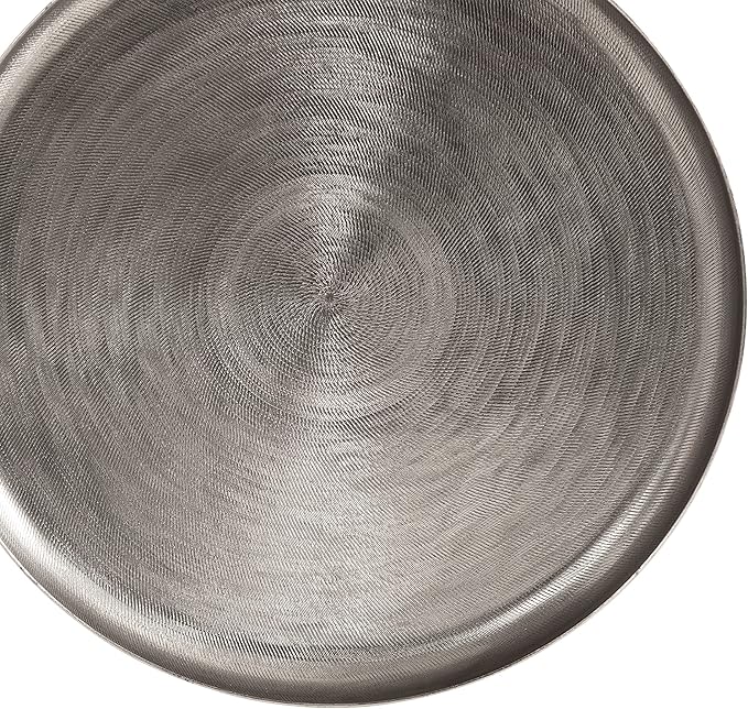 Kate and Laurel Stovring Round Modern Decorative Tray; 17 Inch Diameter; Silver; Contemporary Decor Tray for Serving; Storage; and Display