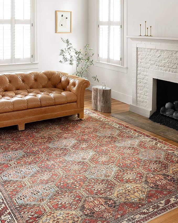 Loloi Loren Collection LQ-16 Spice/Multi 2'-6" x 7'-6" Runner Rug
