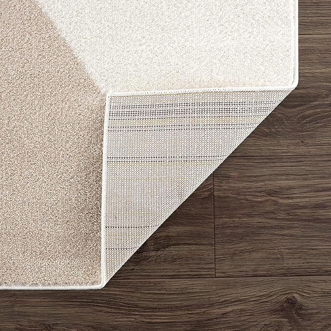 Abani Rugs Cream and Pink 5’3” x 7’6” (5'x8') Contemporary mid-Century Rug with Beige and Pink Geometric Circle. Minimalistic Design Rectangular Area Rug. Turkish Stain Resistant Area Rug.