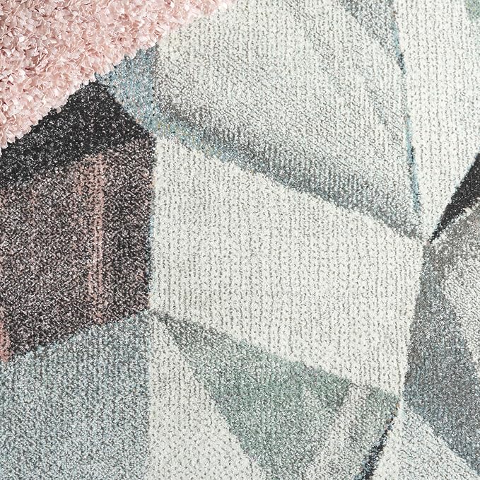 SAFAVIEH Porcello Collection Accent Rug - 4' x 6', Ivory & Pink, Modern Abstract Design, Non-Shedding & Easy Care, Ideal for High Traffic Areas in Entryway, Living Room, Bedroom (PRL6940A)