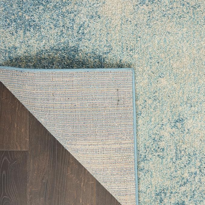 Nourison Home Passion 8' Runner Navy Light Blue Fabric Modern Area Rug (8' Runner)