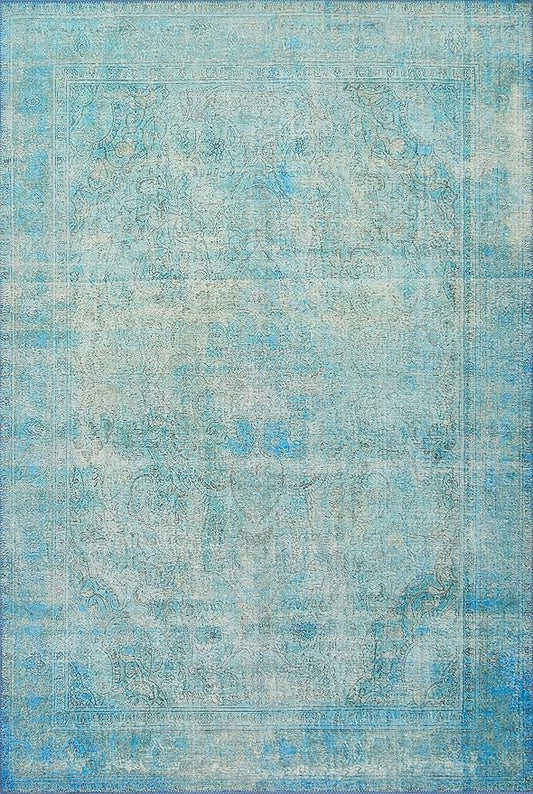 Loloi Loren Collection LQ-08 Aqua 2'-6" x 7'-6" Runner Rug