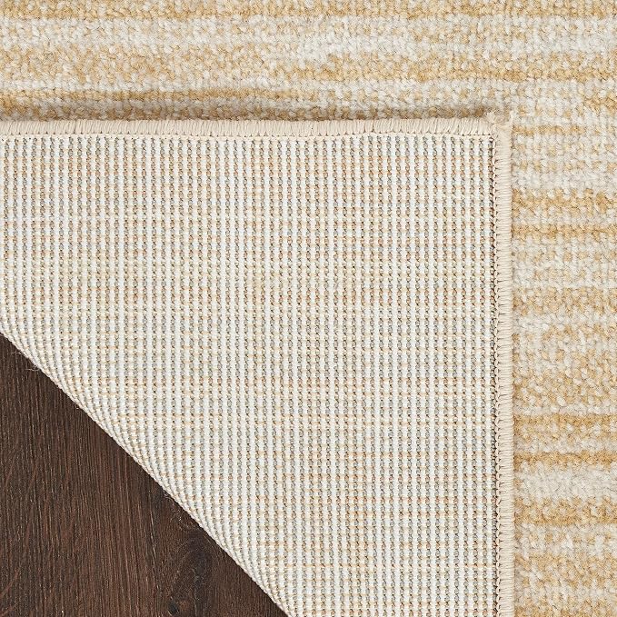 Nourison Home Nourison Essentials Ivory Gold 5' x Square Area Rug - Easy Clean, Non Shedding, Bed Room, Living Room, Dining Room, Kitchen (5' x Square)