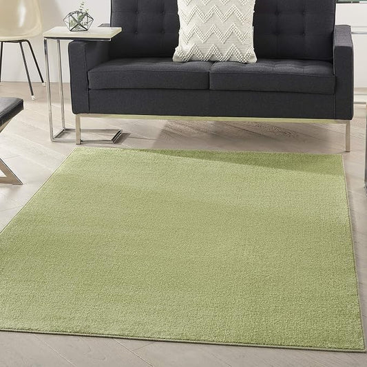 Nourison Home Nourison Essentials Green 4' x 6' Area Rug - Easy Clean, Non Shedding, Bed Room, Living Room, Dining Room, Kitchen (4' x 6')