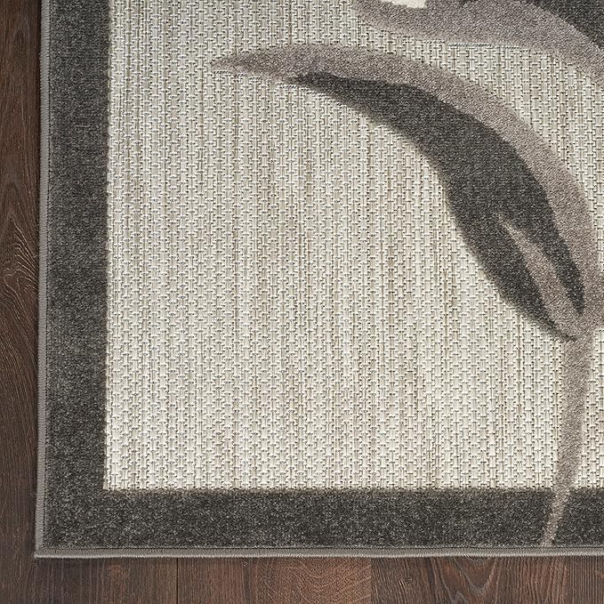 Nourison Home Aloha Beige 5'3" x 7'5" Area Rug - Easy Clean, Non Shedding, Bed Room, Living Room, Dining Room, Kitchen (5' x 8')