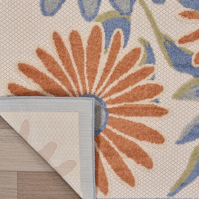 Nourison Home Aloha Beige Multicolor 2'3" x 8' Area Rug - Easy Clean, Non Shedding, Bed Room, Living Room, Dining Room, Kitchen (8' Runner)