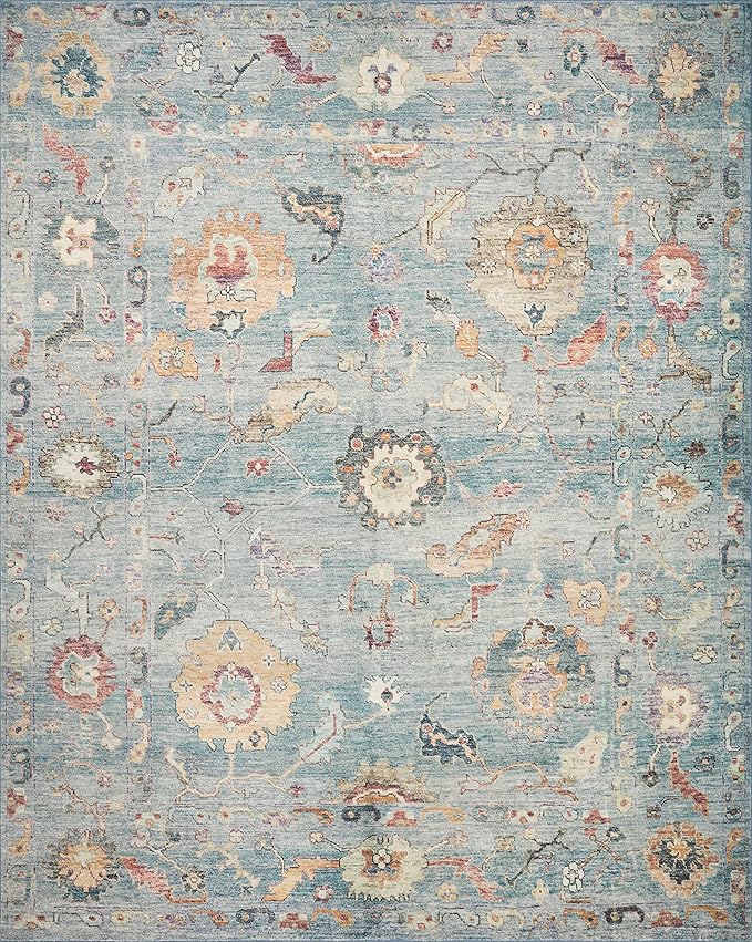 Loloi Margot Collection MAT-06 Denim/Multi 8'-6" x 11'-6" Area Rug feat. CloudPile, No-Shed Easy Clean Large Patterned Area Rug for Living Room, Bedroom, Dining Area