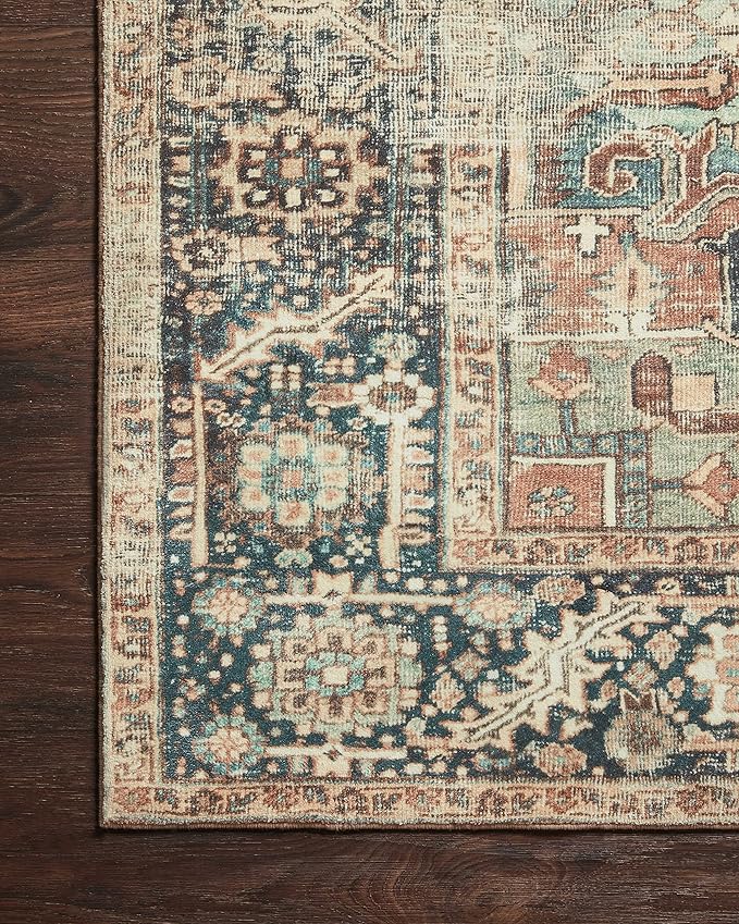 Loloi Margot Collection MAT-02 Terracotta/Lagoon 8'-6" x 11'-6" Area Rug feat. CloudPile, No-Shed Easy Clean Large Patterned Area Rug for Living Room, Bedroom, Dining Area