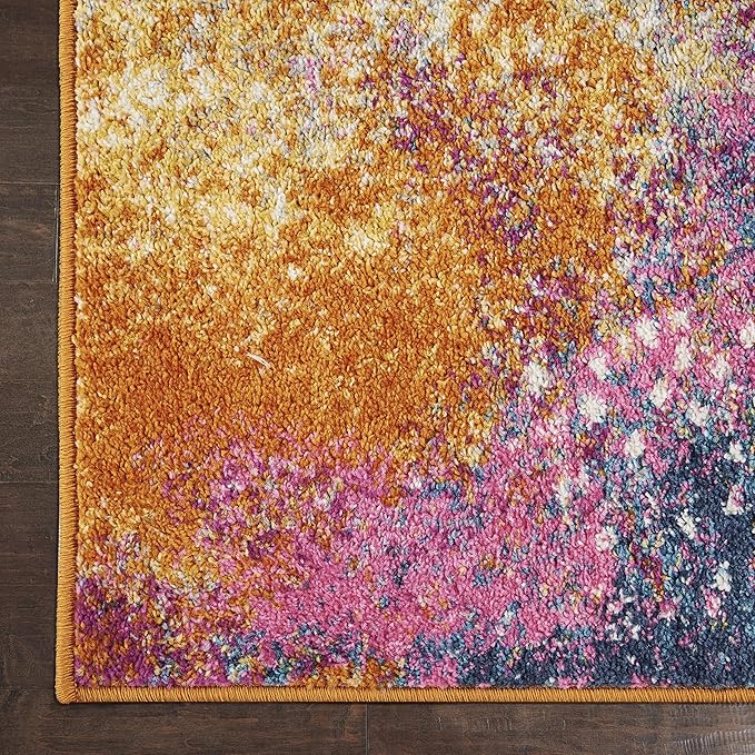 Nourison Home Passion Sunburst 5' x Square Area Rug - Easy Clean, Non Shedding, Bed Room, Living Room, Dining Room, Kitchen (5' x Square)