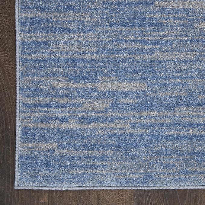 Nourison Home Nourison Essentials Blue Grey 2'2" x 20' Area Rug - Easy Clean, Non Shedding, Bed Room, Living Room, Dining Room, Kitchen (20' Runner)