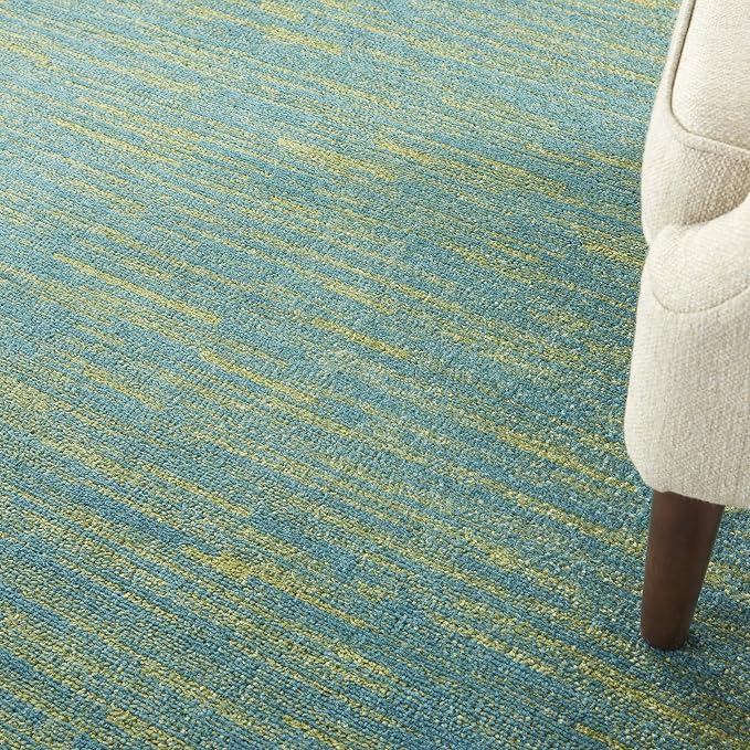 Nourison Home Nourison Essentials Blue Green 5' x Square Area Rug - Easy Clean, Non Shedding, Bed Room, Living Room, Dining Room, Kitchen (5' x Square)