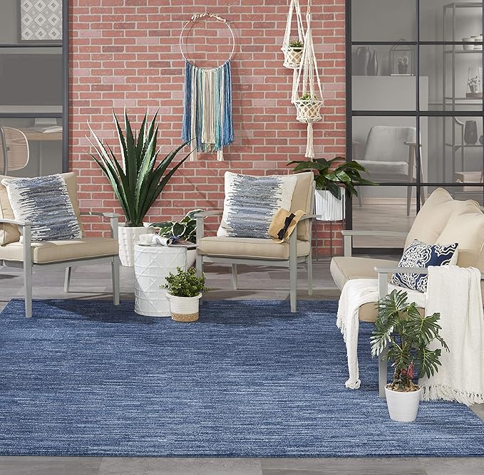 Nourison Home Nourison Essentials Navy Blue 8' x 10' Area Rug - Easy Clean, Non Shedding, Bed Room, Living Room, Dining Room, Kitchen (8' x 10')