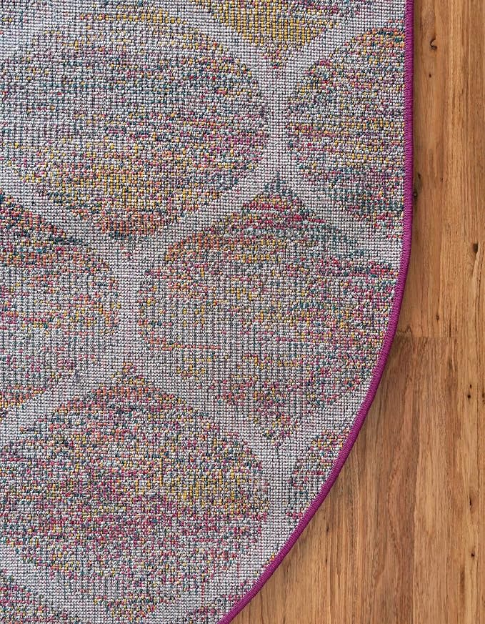Unique Loom Trellis Frieze Collection Area Rug - Rounded (7' 10" x 10' Oval, Multi/ Black)