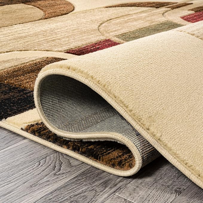JONATHAN Y Abstract Arches Cream/Brown/Red Runner Rug 2X8 ft, Tamara Retro for Living Room, Bedroom, Kitchen, Office, Easy-Cleaning, High Traffic, Pet-Friendly, Non-Shedding UNQ102A-28