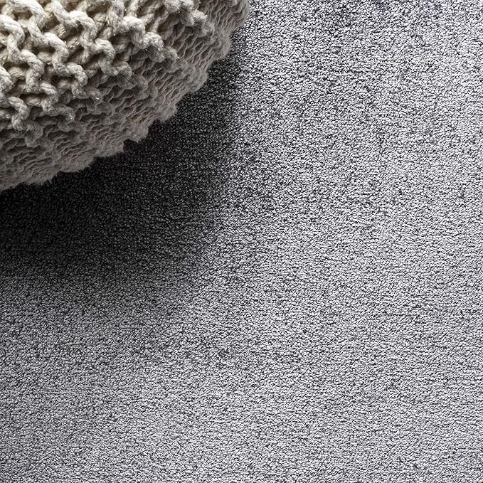 JONATHAN Y Haze Solid Low-Pile Gray 5x5 Square Indoor Area Rug, Coastal,Bohemian,Minimalist,Classic, Easy-Cleaning for Living Room,Bedroom,Kitchen,Pet Friendly,Non-Shedding (SEU100A-5SQ)