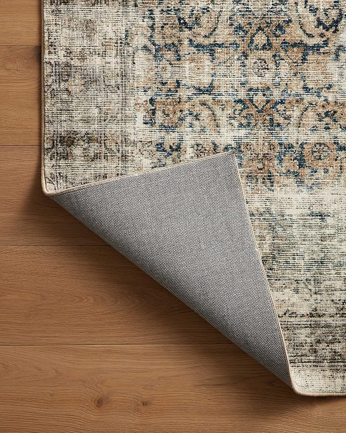 Loloi Amber Lewis Morgan Collection MOG-02 Navy/Sand 5'-0" x 7'-0" 38" Thick Area Rug feat. CloudPile, Neutral, Room Décor, Vintage Inspired, Livingroom, Bedroom, Dining Area