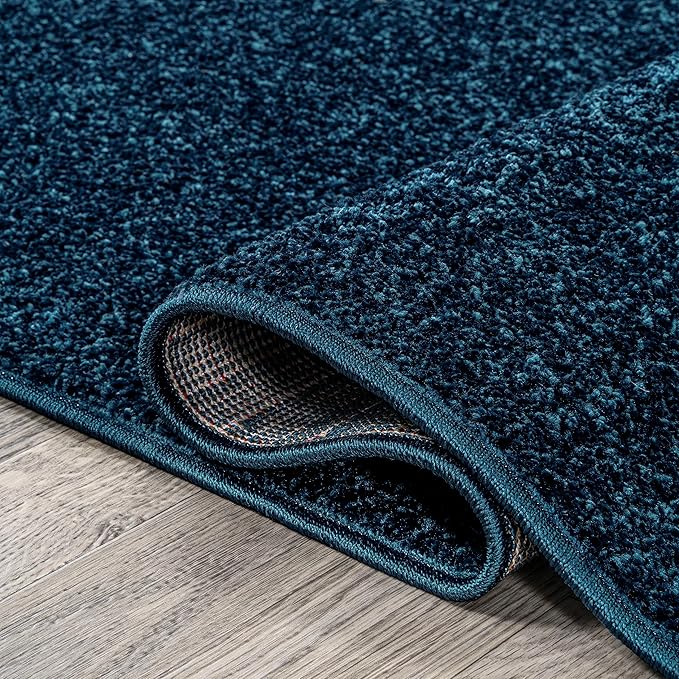 JONATHAN Y Haze Solid Low-Pile Navy 3x5 Oval Indoor Area Rug, Coastal,Bohemian,Minimalist,Classic, Easy-Cleaning for Living Room,Bedroom,Kitchen,Pet Friendly,Non-Shedding (SEU100C-3OV)