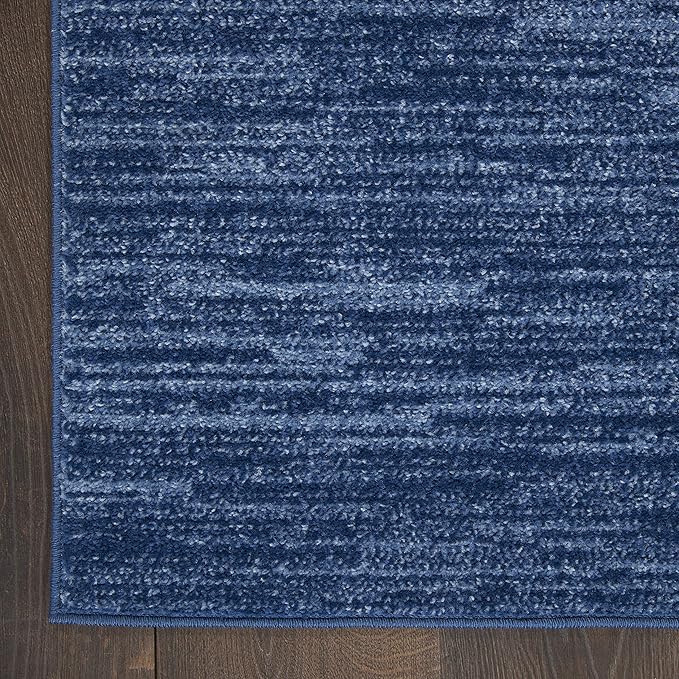 Nourison Home Nourison Essentials Navy Blue 4' x 6' Area Rug - Easy Clean, Non Shedding, Bed Room, Living Room, Dining Room, Kitchen (4' x 6')