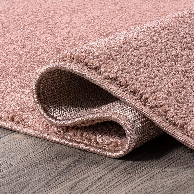 JONATHAN Y Haze Solid Low-Pile Pink 6x9 Oval Indoor Area Rug, Coastal,Bohemian,Minimalist,Classic, Easy-Cleaning for Living Room,Bedroom,Kitchen,Pet Friendly,Non-Shedding (SEU100P-6OV)