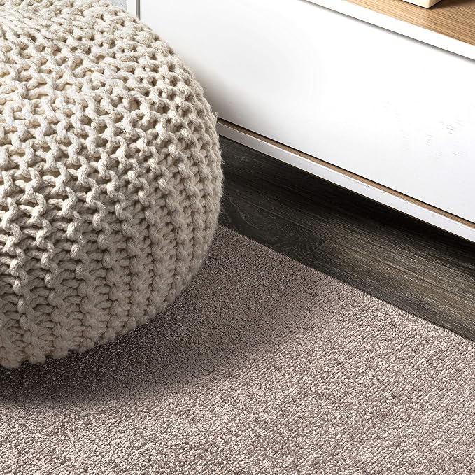 JONATHAN Y Haze Solid Low-Pile Brown 5x5 Square Indoor Area Rug, Coastal,Bohemian,Minimalist,Classic, Easy-Cleaning for Living Room,Bedroom,Kitchen,Pet Friendly,Non-Shedding (SEU100J-5SQ)