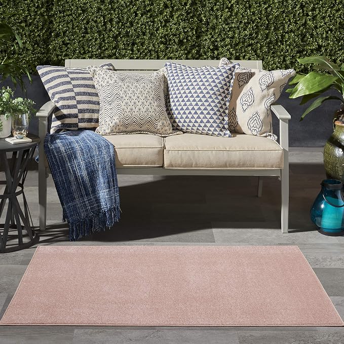 Nourison Home Nourison Essentials Pink 3' x 5' Area Rug - Easy Clean, Non Shedding, Bed Room, Living Room, Dining Room, Kitchen (3' x 5')