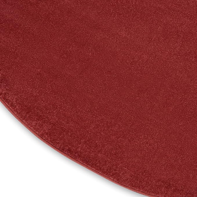 Nourison Home Nourison Essentials Brick Red 4' x Round Area Rug - Easy Clean, Non Shedding, Bed Room, Living Room, Dining Room, Kitchen (4' x Round)