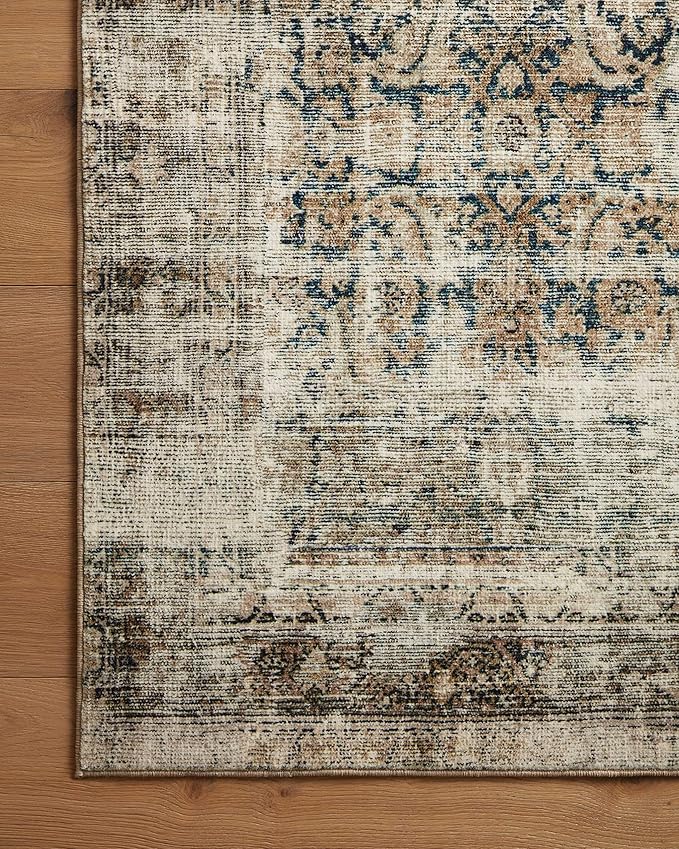 Loloi Amber Lewis Morgan Collection MOG-02 Navy/Sand 2'-3" x 11'-6" 38" Thick Runner Rug feat. CloudPile, Neutral, Room Décor, Vintage Inspired, Livingroom, Bedroom, Dining Area
