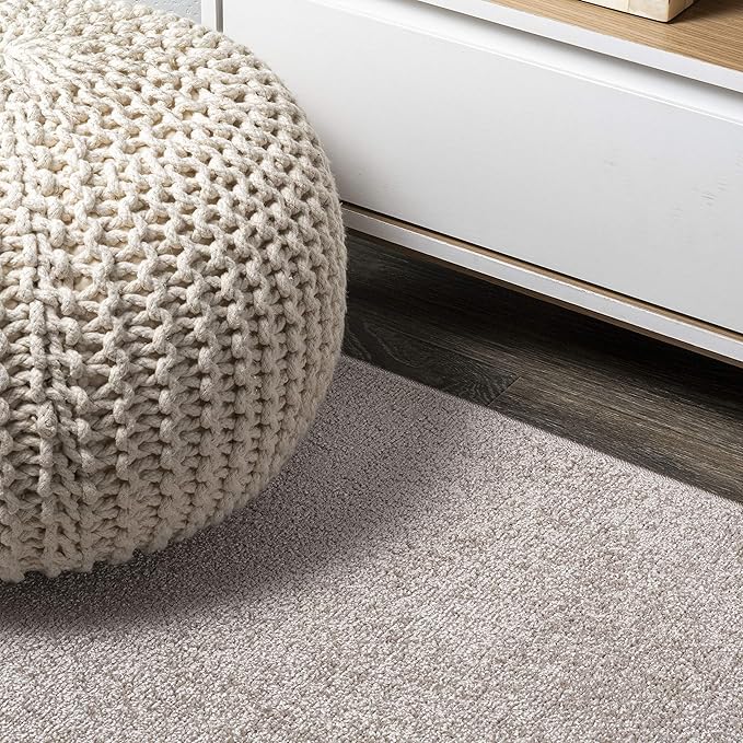 JONATHAN Y Haze Solid Low-Pile Beige 6x9 Oval Indoor Area Rug, Coastal,Bohemian,Minimalist,Classic, Easy-Cleaning for Living Room,Bedroom,Kitchen,Pet Friendly,Non-Shedding (SEU100G-6OV)