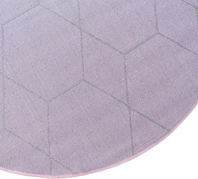 Unique Loom Trellis Frieze Collection Area Rug - Geometric (3' Round, Light Pink/ Ivory)