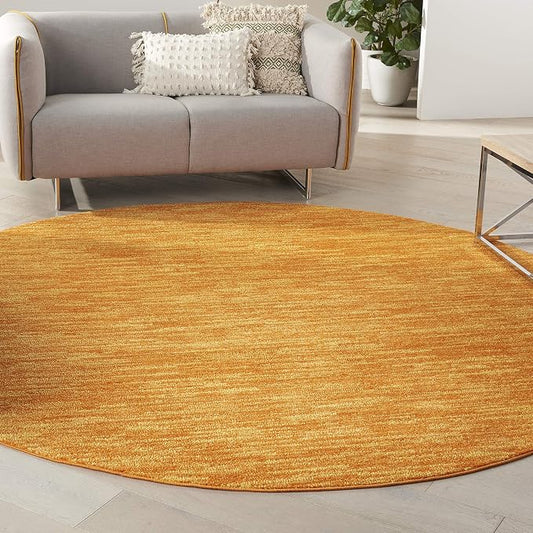 Nourison Home Nourison Essentials Sunburst 8' x Round Area Rug - Easy Clean, Non Shedding, Bed Room, Living Room, Dining Room, Kitchen (8' x Round)
