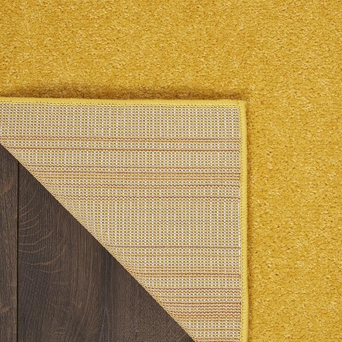 Nourison Home Nourison Essentials Yellow 2'2" x 10' Area Rug - Easy Clean, Non Shedding, Bed Room, Living Room, Dining Room, Kitchen (10' Runner)