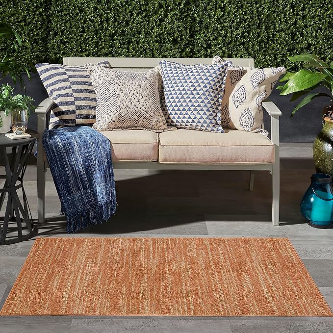 Nourison Home Nourison Essentials Rust 2' x 4' Area Rug - Easy Clean, Non Shedding, Bed Room, Living Room, Dining Room, Kitchen (2' x 4')