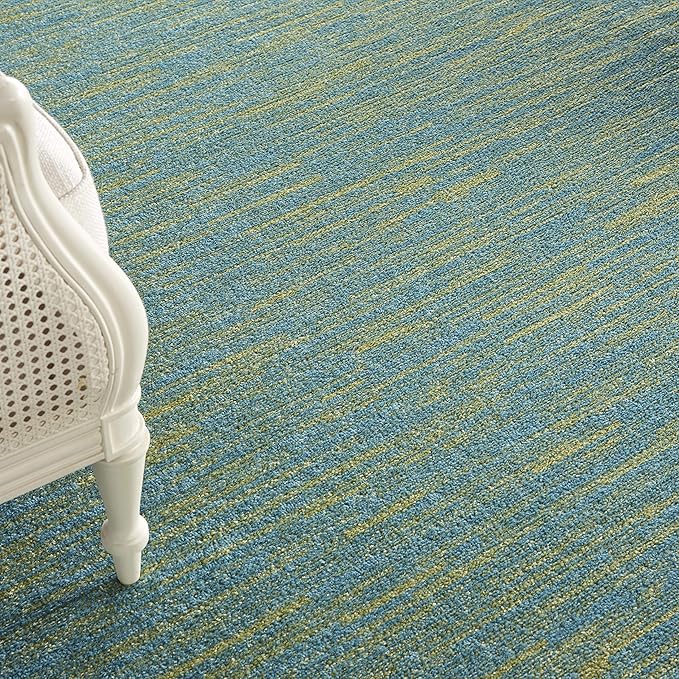 Nourison Home Nourison Essentials Blue Green 10' x 14' Area Rug - Easy Clean, Non Shedding, Bed Room, Living Room, Dining Room, Kitchen (10' x 14')