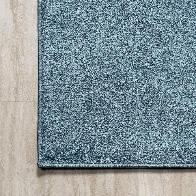 JONATHAN Y Haze Solid Low-Pile Turquoise Indoor Area Rug 4x6, Coastal,Bohemian,Minimalist,Classic, Easy-Cleaning for Living Room,Bedroom,Kitchen,Pet Friendly,Non-Shedding (SEU100H-4)